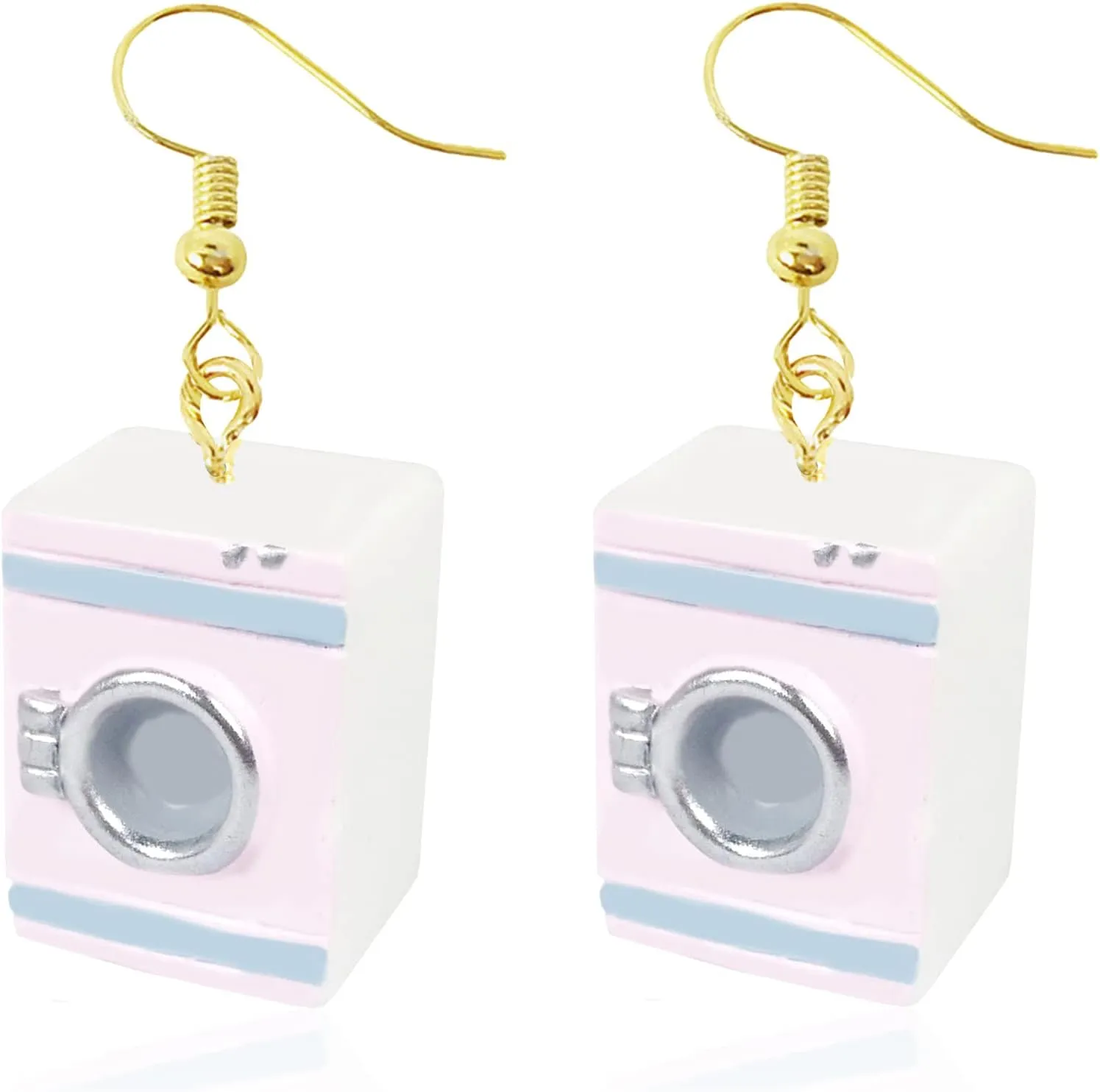 Weird Funny Drinking Fountain Toliet Bathtub Washing Machine Earrings for Women Geometric Unusual Creative Resin Dangle Drop Earrings Fashion Jewelry Statement