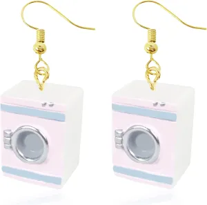Weird Funny Drinking Fountain Toliet Bathtub Washing Machine Earrings for Women Geometric Unusual Creative Resin Dangle Drop Earrings Fashion Jewelry Statement