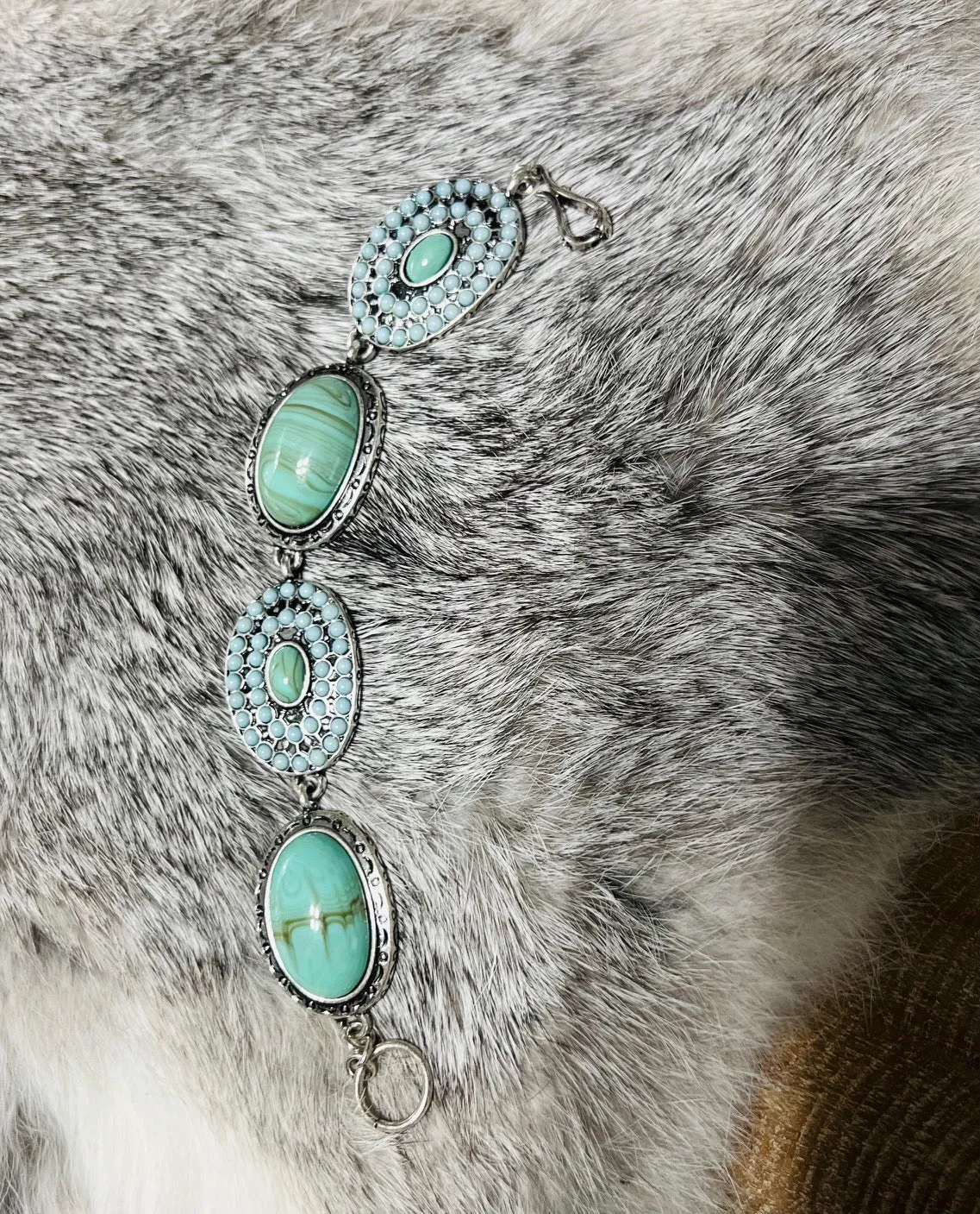 Western Turquoise Inspired Concho Bracelet