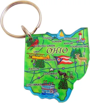 Westmon Works Ohio Key Chain Acrylic Souvenir Keychain Retro State Map Gift 2 Inch