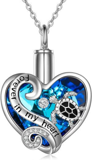 WINNICACA Urn Necklaces for Ashes Sterling Silver Cremation Jewelry for Ashes Urns for Human Ashes Pendant Necklace with Funnel Filler Kit