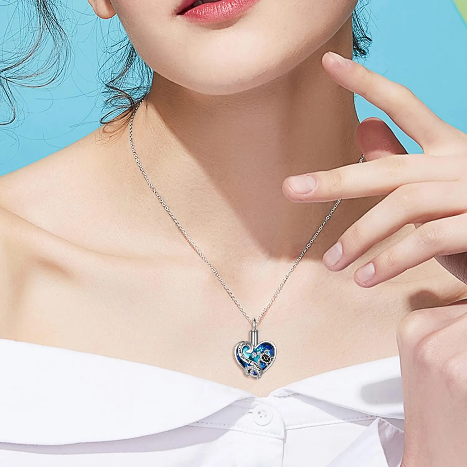 WINNICACA Urn Necklaces for Ashes Sterling Silver Cremation Jewelry for Ashes Urns for Human Ashes Pendant Necklace with Funnel Filler Kit