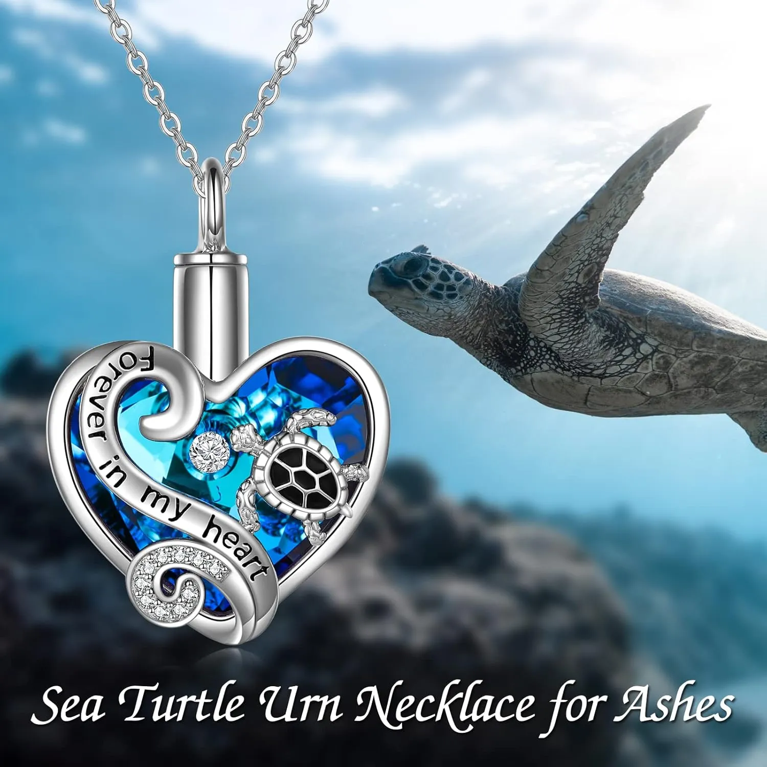 WINNICACA Urn Necklaces for Ashes Sterling Silver Cremation Jewelry for Ashes Urns for Human Ashes Pendant Necklace with Funnel Filler Kit