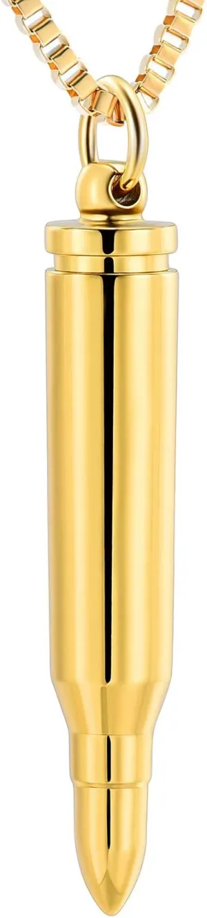 XSMZB Urn Necklaces for Ashes Bullet Container Pendant Stainless Steel Keepsake Holder Ashes for Pet Human Memorial Cremation Jewelry for Men Women