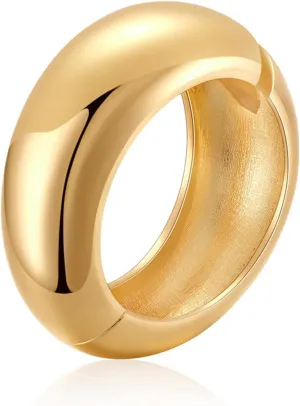 YBMYCM Chunky Gold Cuff Bracelet for Women Trendy Wide 18K Gold Bangle Bracelet Wrist Cuff Wrap Bracelet Minimalist Costume Jewelry