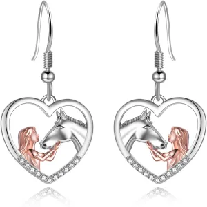 YFN Horse Earrings/Dog Earrings Sterling Silver Animal Drop Dangle Earrings Horse Jewelry Gift for women