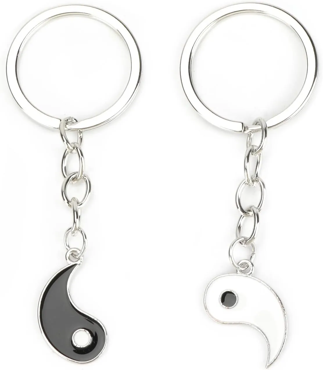 Yin Yang Keychain,Matching Keychains for Couples,Friends,Couple Keychain Gifts for Boyfriend,Girlfriend, Best Friends, Anniversaries,White and Black Keychain