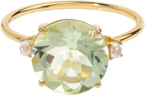 YoTreasure 14K Gold Round Solitare Engagement Ring for Women | Amethyst, Sky Blue Topaz Yellow Gold Wedding Rings | Available in Size 6-10