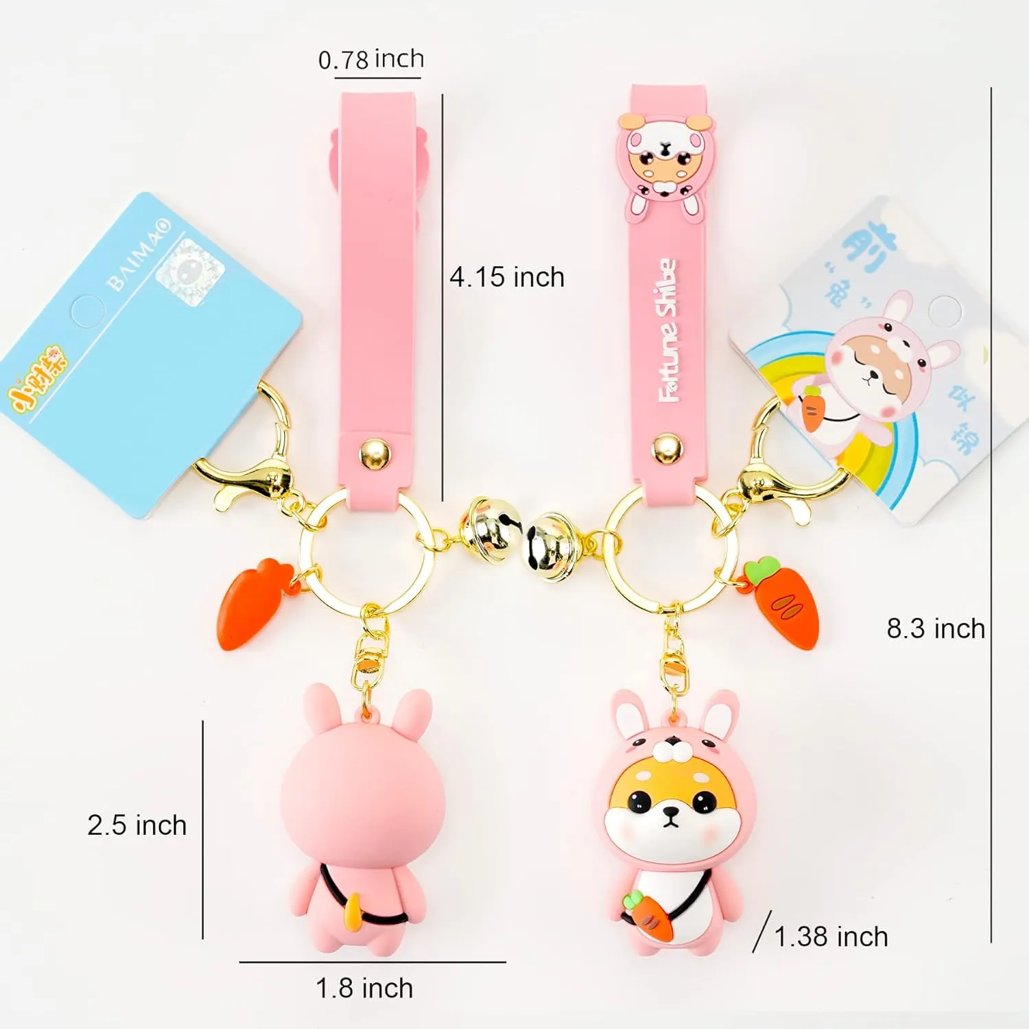 YOU WIZV Cute Keychain Kawaii Anime Keychains for Kids Backpack Charms Key Chain Accessory Friend Gift for Women Girl