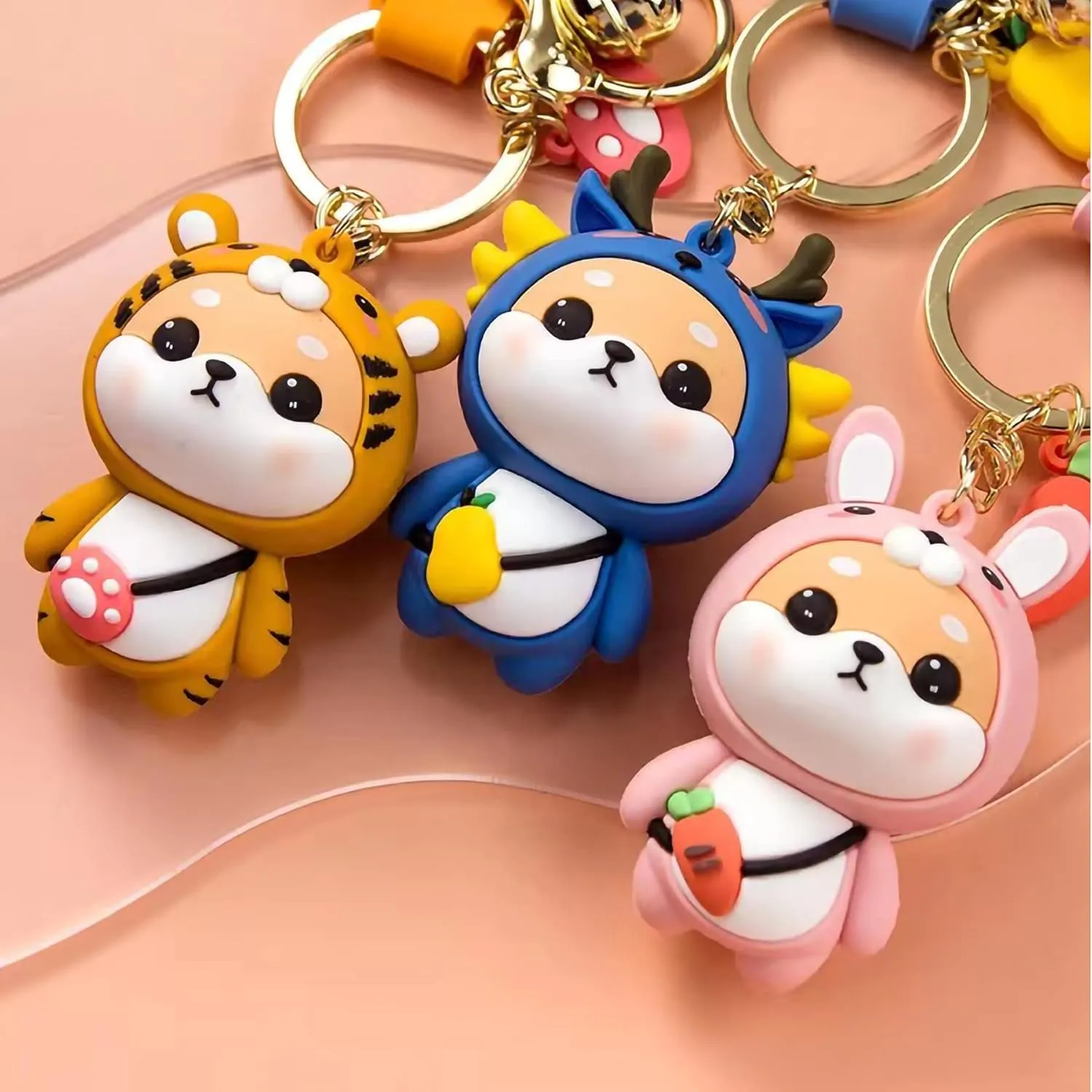 YOU WIZV Cute Keychain Kawaii Anime Keychains for Kids Backpack Charms Key Chain Accessory Friend Gift for Women Girl