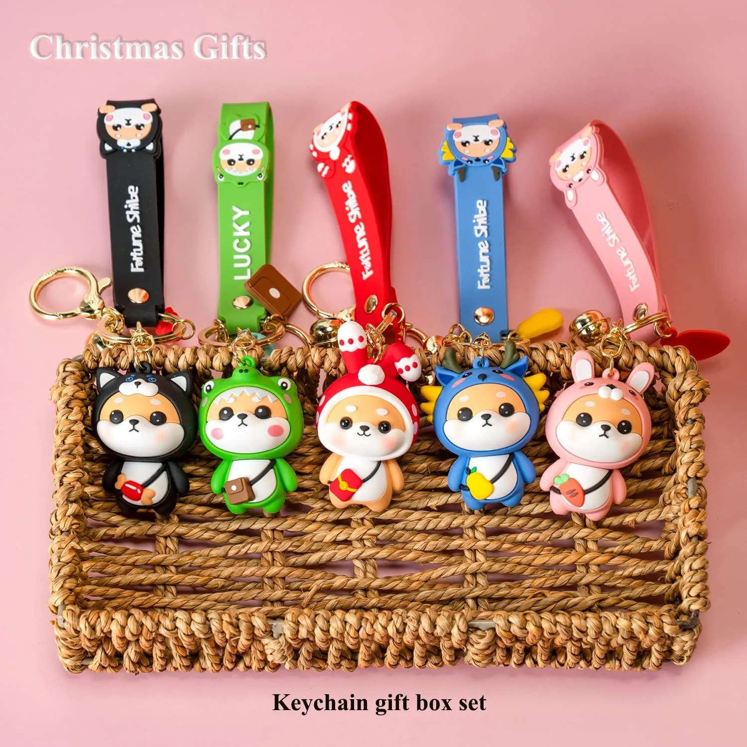 YOU WIZV Cute Keychain Kawaii Anime Keychains for Kids Backpack Charms Key Chain Accessory Friend Gift for Women Girl