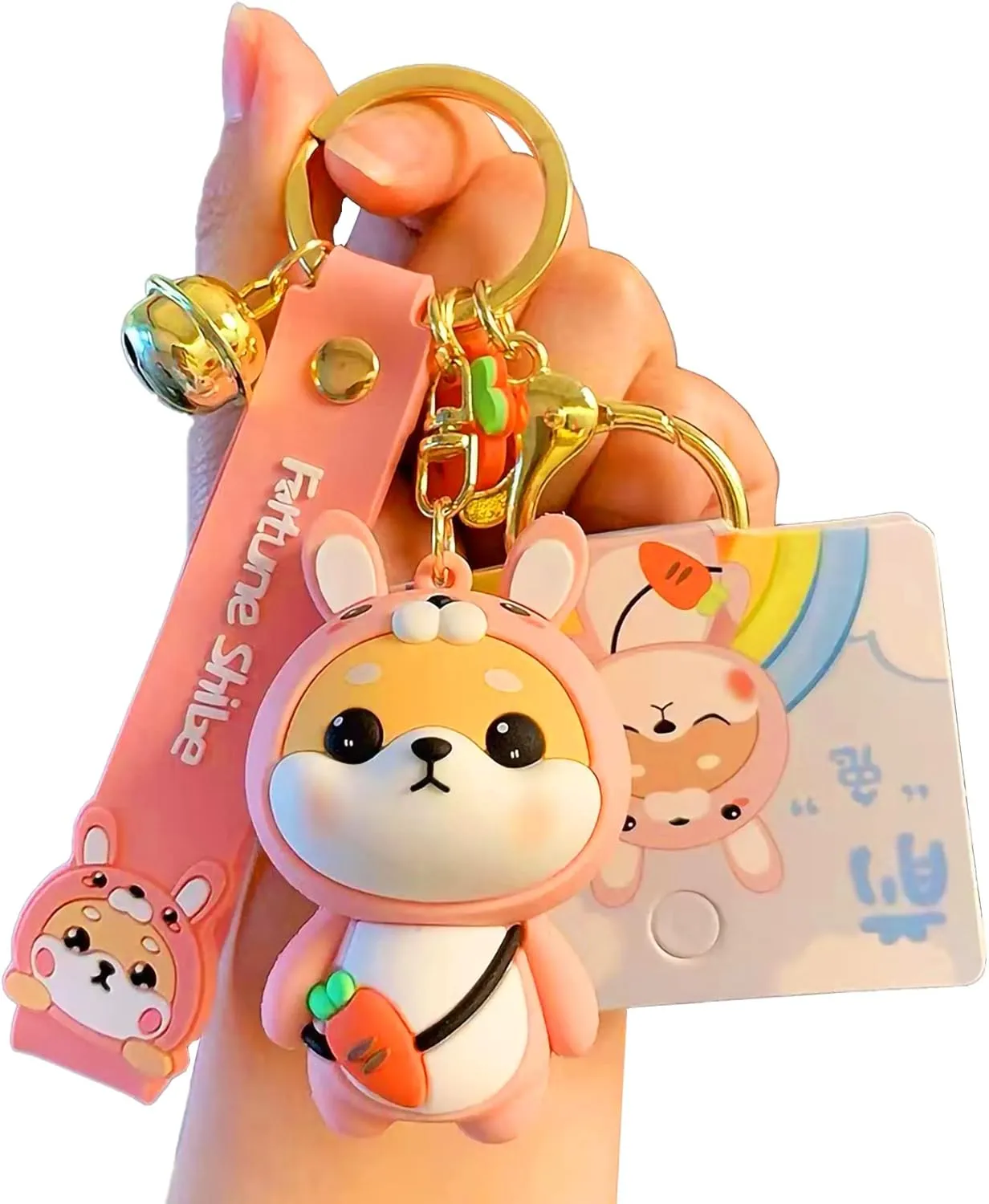 YOU WIZV Cute Keychain Kawaii Anime Keychains for Kids Backpack Charms Key Chain Accessory Friend Gift for Women Girl