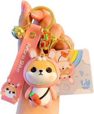 YOU WIZV Cute Keychain Kawaii Anime Keychains for Kids Backpack Charms Key Chain Accessory Friend Gift for Women Girl