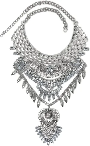 yueton Boho Coin Statement Necklace Long Tassel Chunky Necklace Vintage Gypsy Bohemian Ethnic Tribal Collar Choker Necklace for Women
