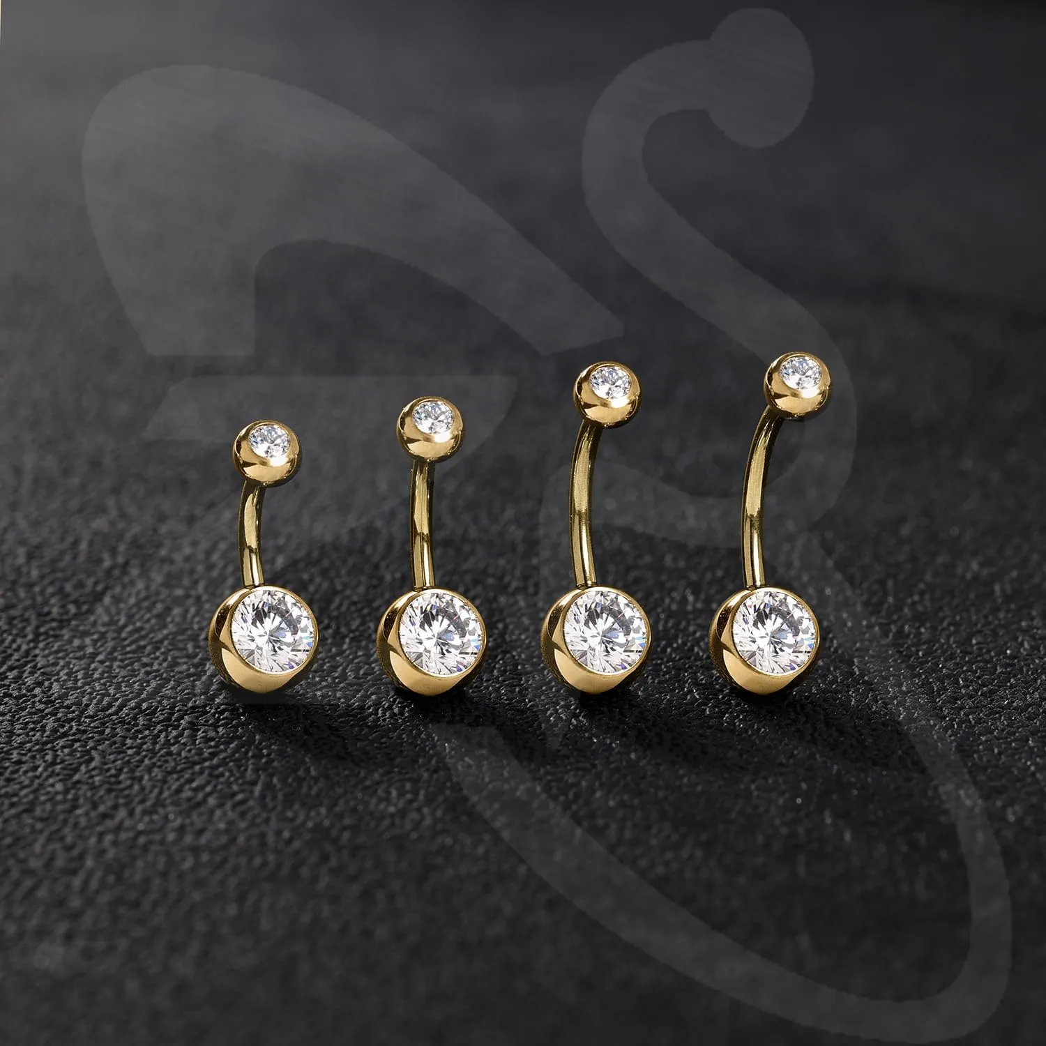ZS ASTM F136 Solid Titanium Belly Button Ring, 14G Cubic Zircon Navel Ring Navel Piercing, Internally Threaded Navel Barbell Stud Long Bar Body Piercing Jewelry for Women